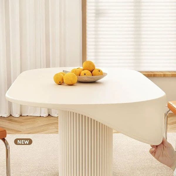 Stretch Elastic Waterproof Tablecloth Milk Silk Solid Fabric Polyester Table Cover el Home Wedding Decor Banquet Desks Towel 260204