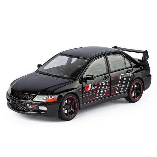 1:24 Mitsubishi EVO9 Miniature Model Toys Alloy Diecast Car Doors Opened Sound Light Pull Back Vehices Exquisite Collection Gift 26H0209