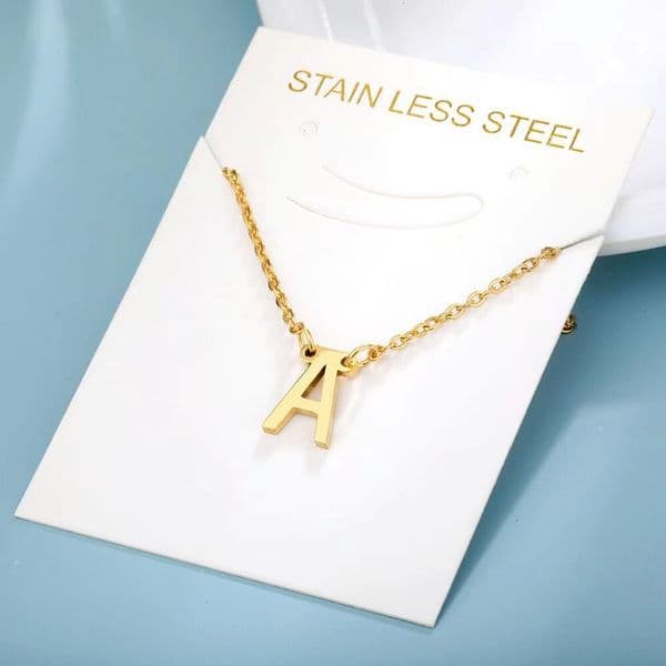 fashion titanium 26-letter necklace, elegant 18K gold stainless steel simple versatile collarbone necklace