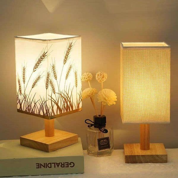 Nordic Solid Wood Fabric Usb Desk Decoration Bedroom Bedside Lamp Study Dormitory Remote Control Led Night Light Creativity C260210