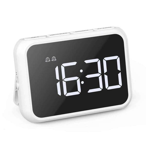 ORIA LED Clock Mirror Mini Desk Clocks Multifunctional Digital Alarm Snooze with USB Charging for Home Office Trave 26L0210