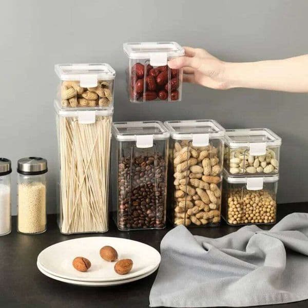 1PcFood Grade Transparent Sealed Container,kitchen Grain Storage Box Moistureproof Freshkeeping Classification Container 26W0210