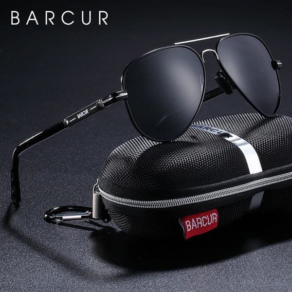 BARCUR Polarized Mens Sunglasses Pilot Sun Glasses for Men accessories Driving Fishing Hiking Eyewear Oculos Gafas De Sol 260206BJ