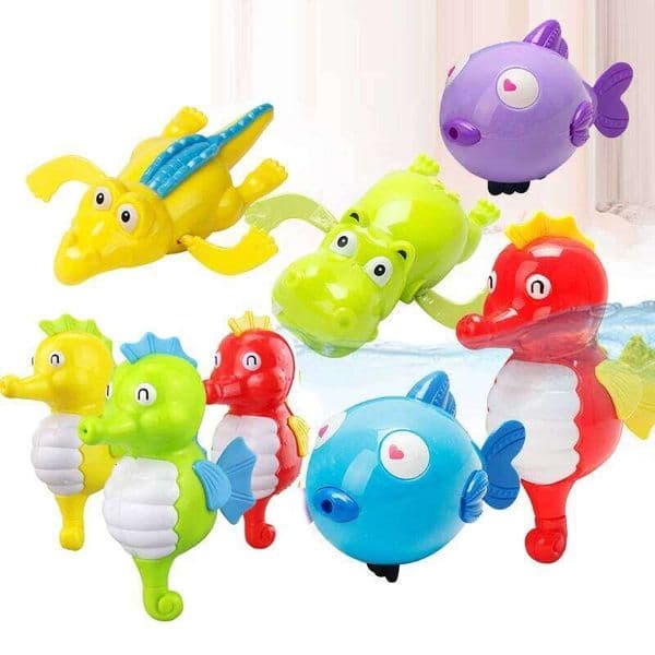 Swimming , Wind Up Chain Bathing Water Animal kiss fish turtle Pool Float Bathtime Toys for Boys Girls 26W0210