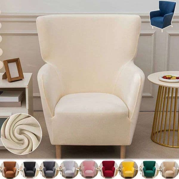 1PC Solid Color Elastic Club Armchair Slipcovers Silver Fox Velvet Soft Chair Cover Single Sofa Covers Home Counter Hotel 26L0210