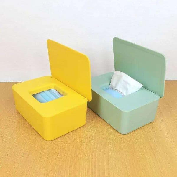 Home Desktop Boxes Towel Baby Wet Wipe with Lid Empty Mask Storage Box Plastic Sealed Dustproof Tissue Dispenser 26H0210
