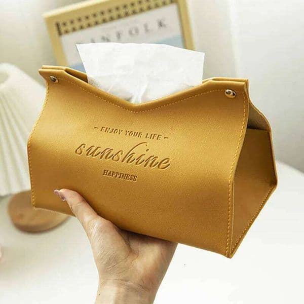 Leather Car Tissue Home Living Room Decoration Bedroom Kitchen Desktop Nordic Large Storage Box Napkin Holder 26H0210