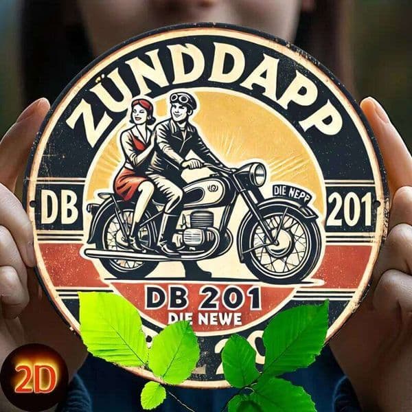 1pc Zundapp Retro Motorcycle Aluminum Wall Art -Vintage Metal Sign for Home, Office, Bar - Easy to Hang, Durable, Long 26L0210