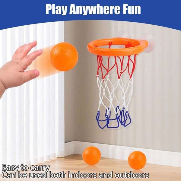 Bath Toys -mini Bathtub Kids, Suction Cup Basketball Hoop & 3 Balls Set for Boys Girls, Halloween/Christmas 26W0210