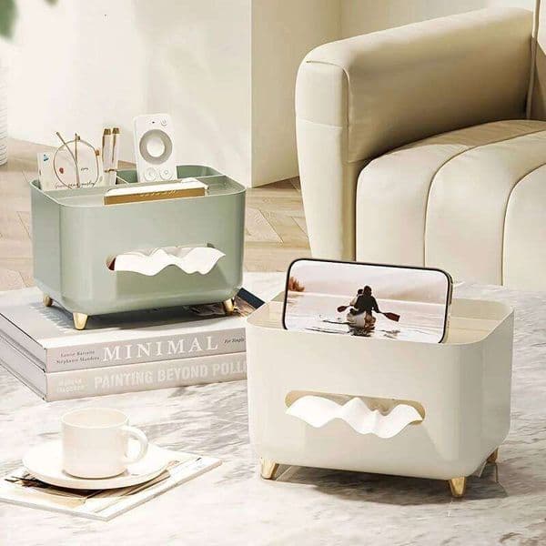 Tissue Box Living Room Multi Functional Desktop Manager for Home Office Desk 26H0210