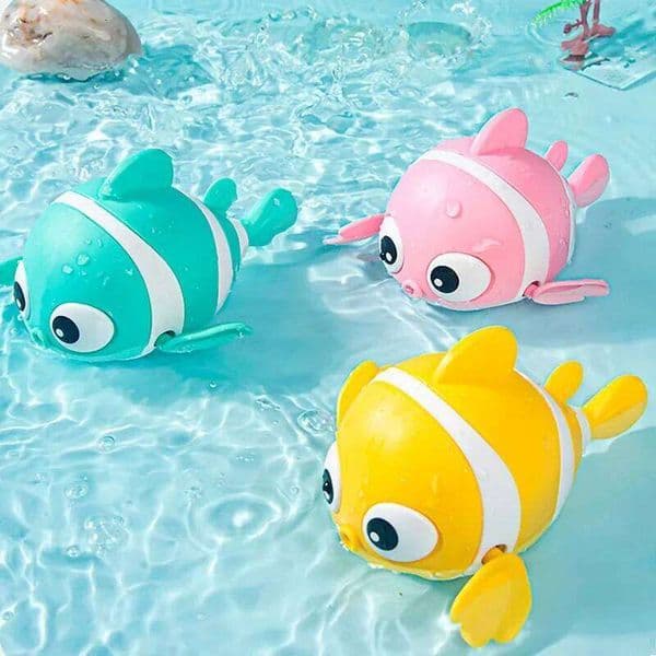 Baby Bath Cute Swimming Fish Animal Floating Wind Up Water Game Classic Clockwork Toys For Toddlers 26W0210