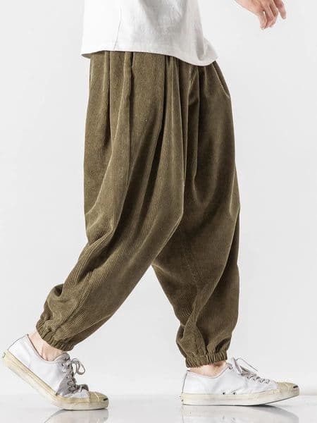 Corduroy Wide Baggy Jogger Pants Men Loose Casual Pants Chinese Heavy Duty Oversize Trousers Male Autumn Winter High Quality 260207BJ