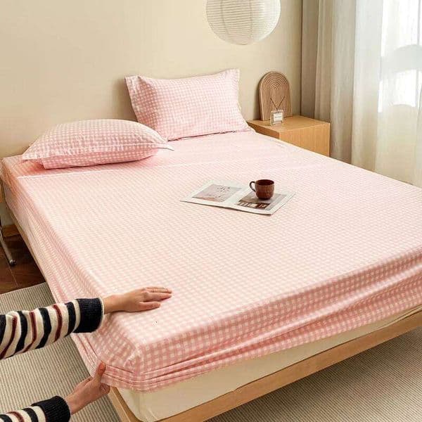 3-piece sheet set, gingham bed cover + a pair of pillowcases no core, home bedding, soft and comfortable for all seasons S260209