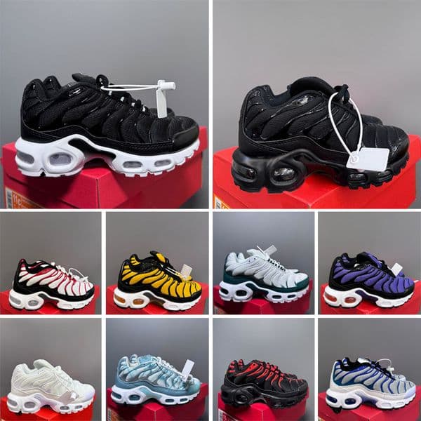 TN Kids Running Shoes tn enfant Breathable Soft Sports Chaussures Boys Girls Tns Plus Sneakers Youth requin Trainers Size 25-35