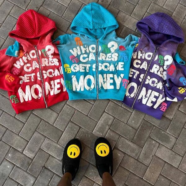Y2K trendy letter pattern loose casual comfortable hooded zipper retro hoodie jacket top unisex 260208