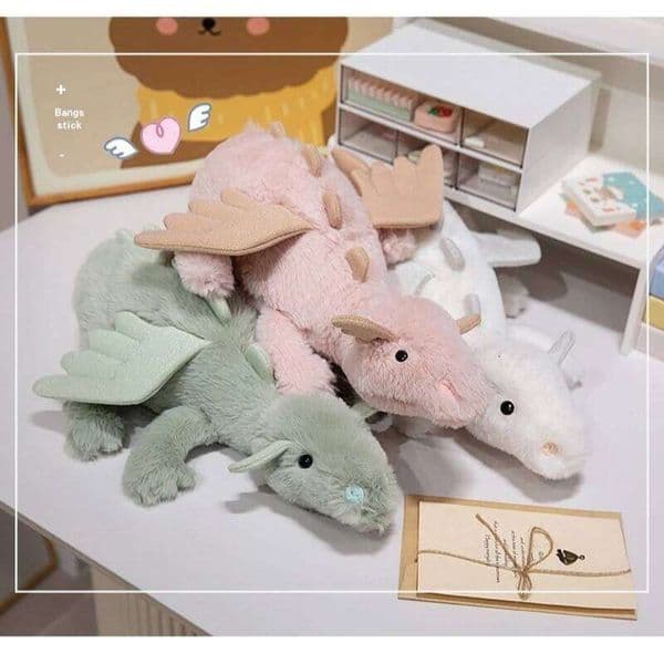 2026 New Doll Plush Toy Rainbow Stuffed Animal Bedside Sleeping Pillow Snow Dragon Desktop Ornament Fun Gift 26W0211