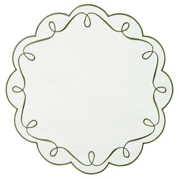 Round Placemat Embroidered Napkin Lace Edge High-End Hotel Western Restaurant Table Heat Insulation Mat Party Event Decoration Cloth B5
