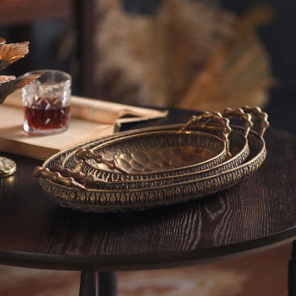 American-Style Vintage Iron Tray, Decorative Flower Basket For Guesthouses And Hotels, Wholesale Gold Creative Craft Desktop Ornaments B5