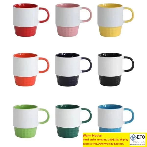 Inner Colorful Custom 11oz Sublimation Blanks Ceramic Coffee Mugs With Handle Porcelain Espresso Cups For Tea Milk Latte Hot Cocoa ZZ