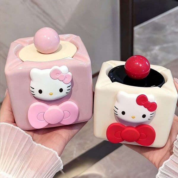 Cute cartoon ashtray for home use in the living room high-end desktop ceramic ashtray high aesthetic value creative gift decoration