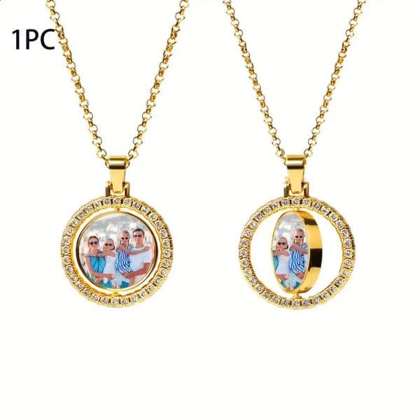 Doublesided custom necklace with po personalised image pendant suitable for men and women birthday Valentines Day gife 260206