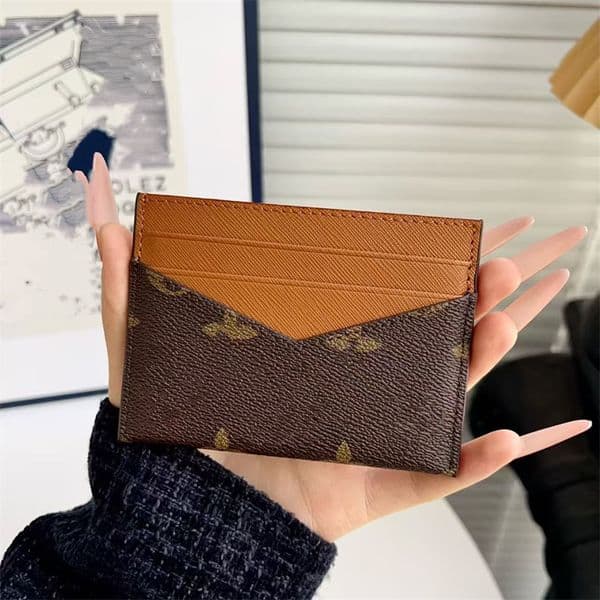 Womens Card Holder Mens Wallet Card Bag Designers Credit Holders Mini Wallets Genuine Leather Pure Color Cardholder Purses Wallet With Orginal Box