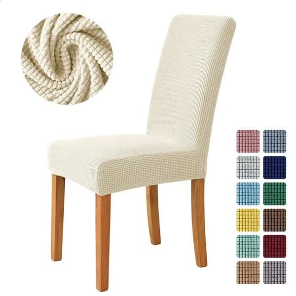 Jacquard Fabric Chair Cover for Dining Room Wedding el Banquet Home Removable Washable Seat Case Stretch Spandex Chair Covers 260121