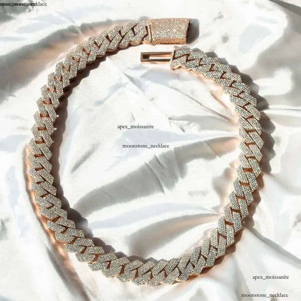 Necklaces Men Pendant Kibo Custom Hip Hop Necklace Jewelry Vvs Sterg Sier Def 20mm Dia Moissanite 14k Rose Plated Cuban k Chain e4