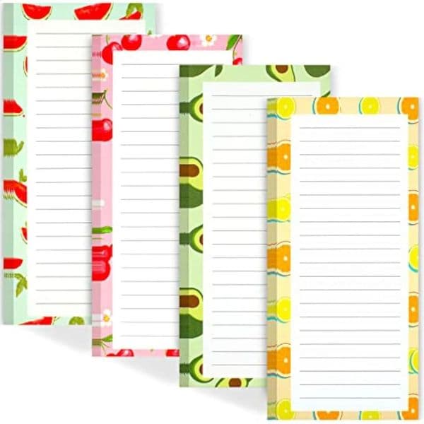 Bview Art 4 books 200pcs Magnetic Tearable Notepad - Soft Fridge Stickers with Fruit for Shopping Lists Memos 260208BJ