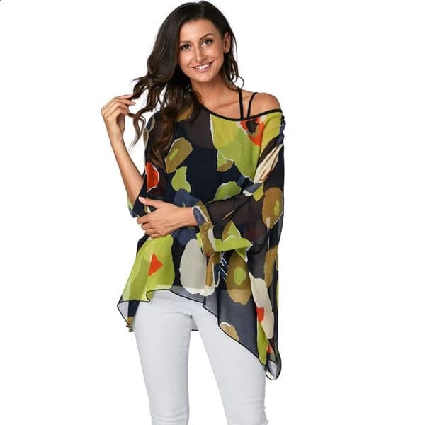 BHflutter Women Blouses Plus Size Style Batwing Casual Summer Blouse Shirt Woman Boho Chiffon Shirts Tops Chemise Femme 260207