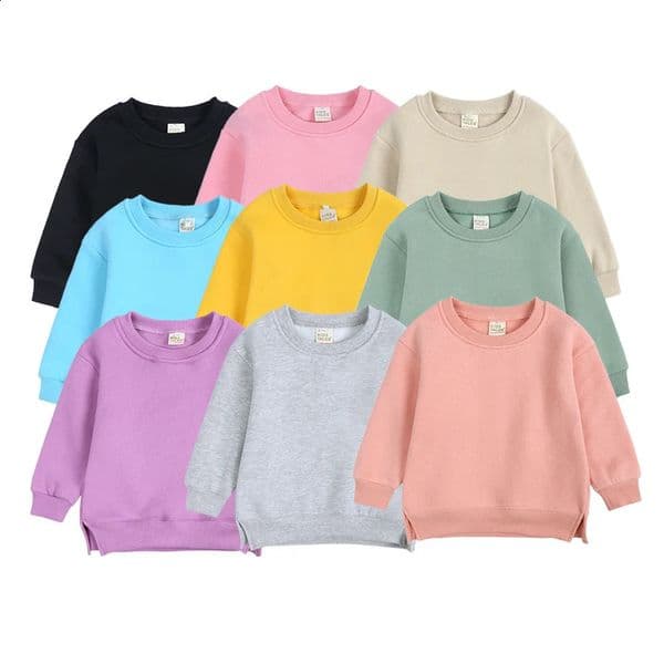 2026 Winter Spring Hoodies Pullovers Kids Boys Girls Clothes Korean Baby Thicken Fleece Sweatshirt Childrens Clothing 6M-7T 260209 S260417