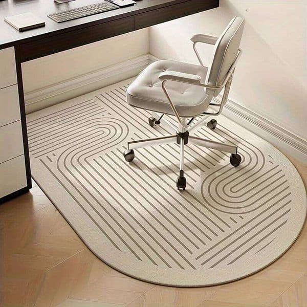 VIKAMA Modern Irregular Office Mat, Morandi Color Desk Chair Mat for Hardwood Floors, Non-Slip Floor Protector Rug 26H0211