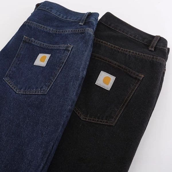 Men's Designer Retro American Jeans Casual Fashion Slim Fit Harajuku High Street Pocket Denim Pant Double Knee Logging Street Straight Skateboard Jeans