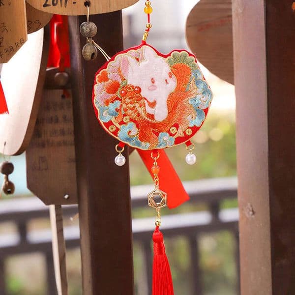Accessories New Year Pendant Embroidered Rabbit Hanging Neck Sachet Ancient Style Purse Wholesale