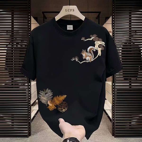 Men's T Shirt Pure Cotton National designer luxury Short Sleeve Summer New Round Crew Neck Sense Casual Chinese Style Loose Fit Daily Wear