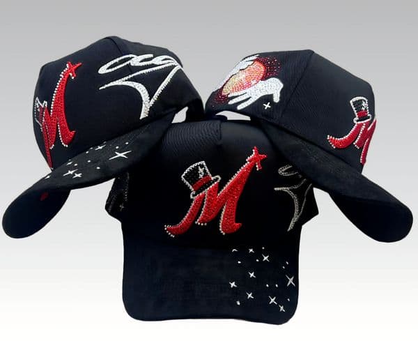 El Mago 3D Embroidery Dandy Snapback Cap - Classic Black w/Red M Emblem