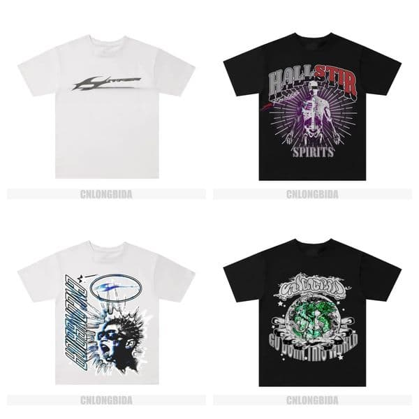 Men's T-Shirts Luxury Summer Painted Cotton Crewneck Shirt Classic Streetwear Loose Short Sleeve High Quality Fashion Top Casual Vintage Retro Tees