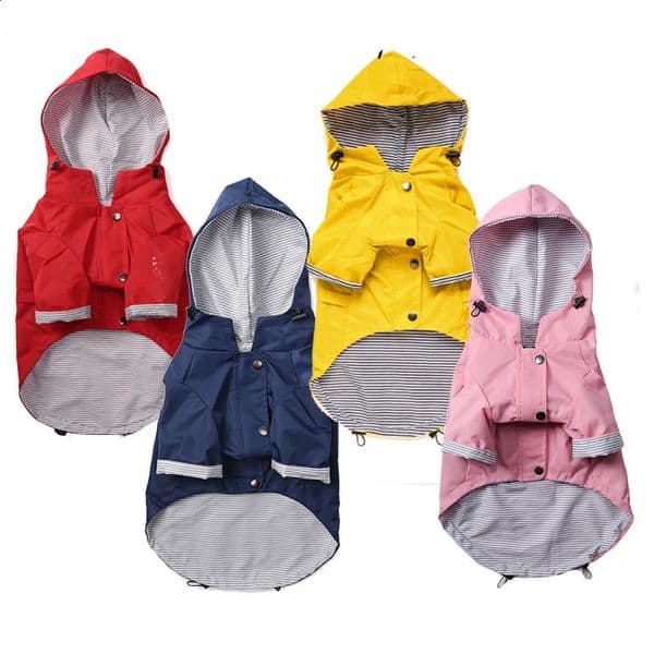 Fashion Multi Colors Dog Rain Coat Pet Waterproof Jacket S-5XL Medium Large Dog Clothing Hoodies 260208