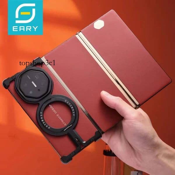 Eary for Huawei Mate XT Phone Case with 360 Rotatable Stand Metal Frameless Magnetic Protective Cover Aluminum Alloy Slim Bumper