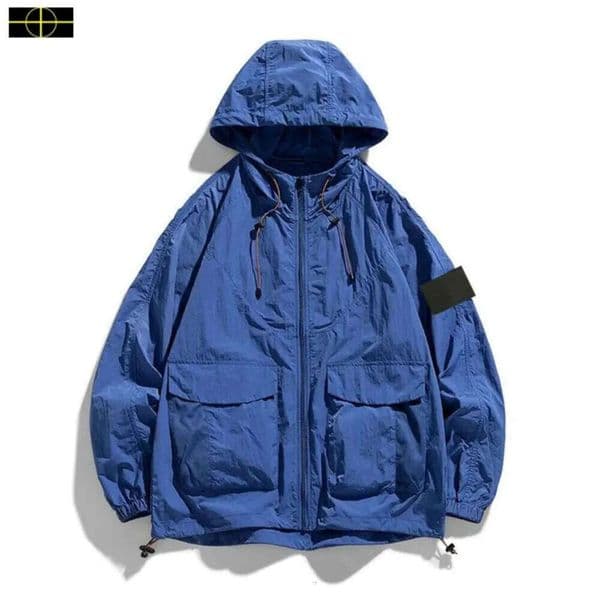Stones Coats Designer Outdoors Sports Zippper Compass Badge Versatile Windbreaker Islands Hooded Coat Slim Lightweight Topstoney Jacket F64