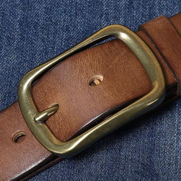 38CM Top Cow High Quality Genuine Leather Mens Fashion Copper Buckle Jeans Belts for Men Business Male Belt 260208
