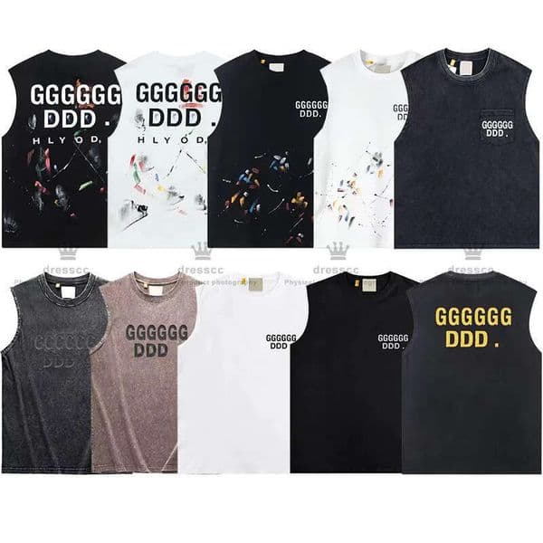 Galleidepty Mens Tank Tops tshirt Slveless T Shirt Designer Letters Printed Sexy Off Shoulder Vest Summer Casual Mens Clothing Loose Breathable Gym Z260522