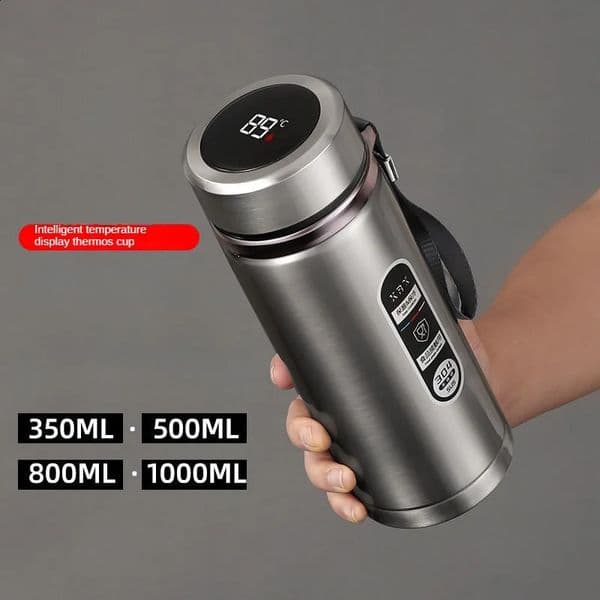 800ML-1L Stainless Steel Thermos Bottle 304 Tea Bottle Car Vacuum Bottle with LED Temperature Display Portable Drinking Cup 260129