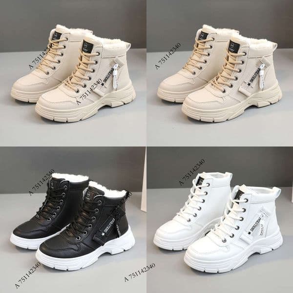 High-quality boots from designer brands Luxury Women's Trendy Martin Winter New Arrival Non-slip Thick Sole Fleece-Lined Waterproof Heel Increasing Boots top 10A