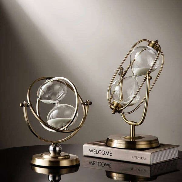 15/30/60 Minute Vintage Hourglass Rotating Metal Sandglass Clock Watch Office Home Decorations Sand Timer 26L0212