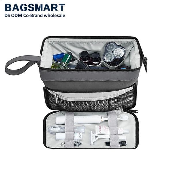 BAGSMART Toiletry Bag for Men Cosmetic Dopp Kit with Large Capacity Waterproof Shower Travel Essentials Makeup 260119