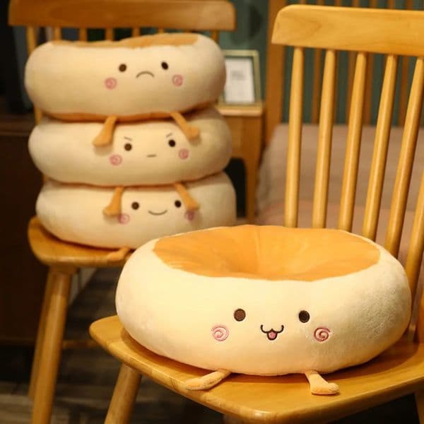 Cute PP Cotton Bread Seat Cushion Thickened Soft Doughnut Office Sitting Mat Round Beathable Chair Cushion Tatami 260124