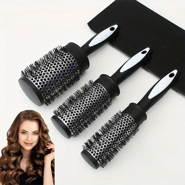 1Pc Curl Nylon Paddle Brush with Aluminum Barrel Rollers Quick Curls Styling Tool Static Salon Results Home Hair Essential 260208