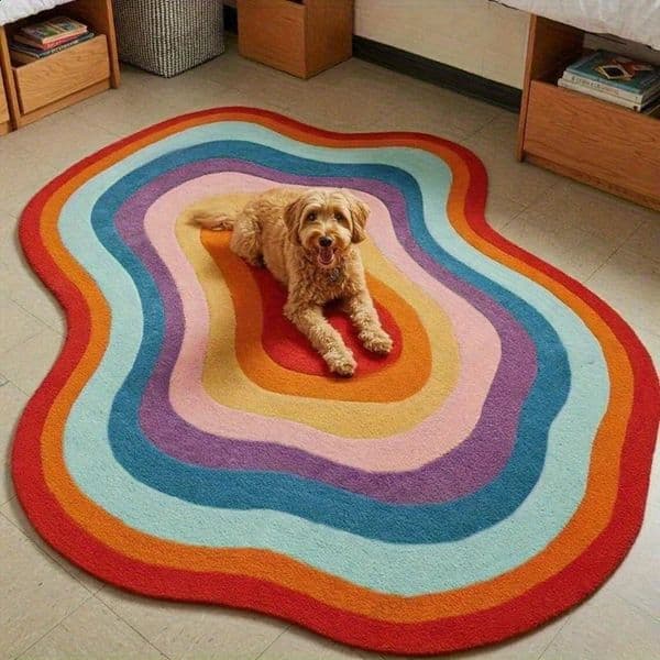 Dopamine Color Bedroom Decor Irregular Carpet Large Area Carpets for Living Room Thick Plush Cloakroom Floor Mat Fluffy Soft Rug 260203