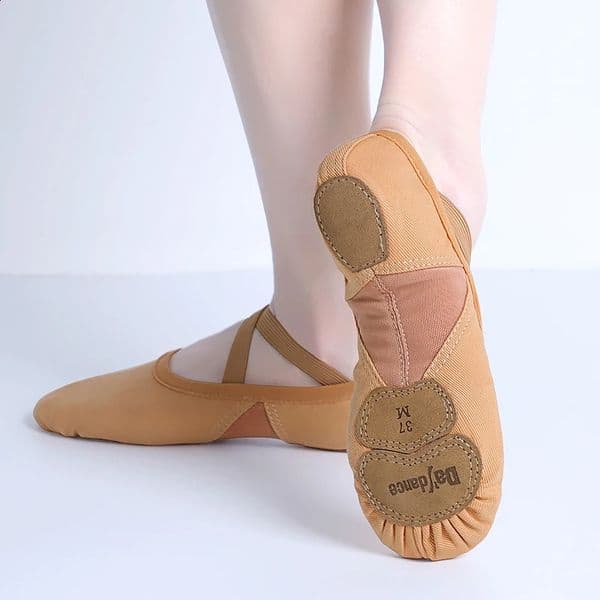 Professional Ballet Shoes Soft Three Split Sole Women Girls Ballerina Dance Shoes Stretch Fabric Mesh Splice Ballet Slippers260128